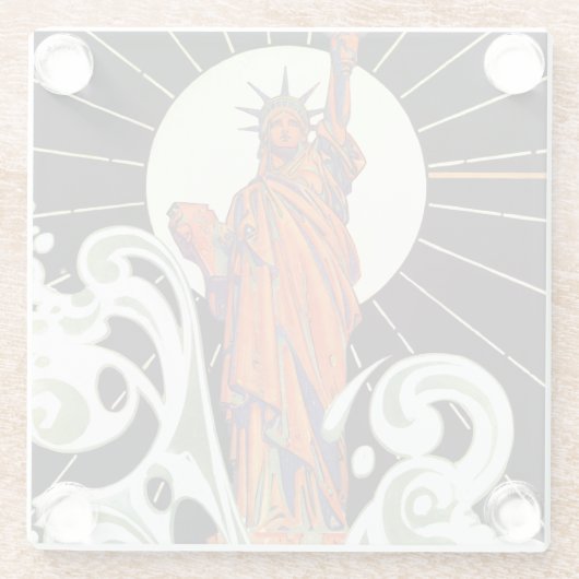 Vrijheidsbeeld Glazen Onderzetter (Achterkant)