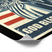 Vrijheidsbeeld God zegene Amerika 4 juli Poster (Hoek)