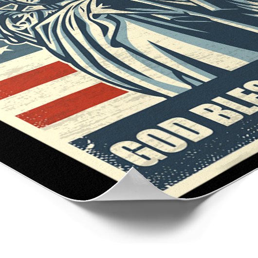 Vrijheidsbeeld God zegene Amerika 4 juli Poster (Hoek)