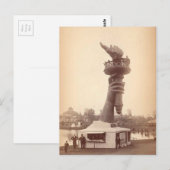 Vrijheidsbeeld, hand- en schildergroot 1886 briefkaart (Voorkant / Achterkant)