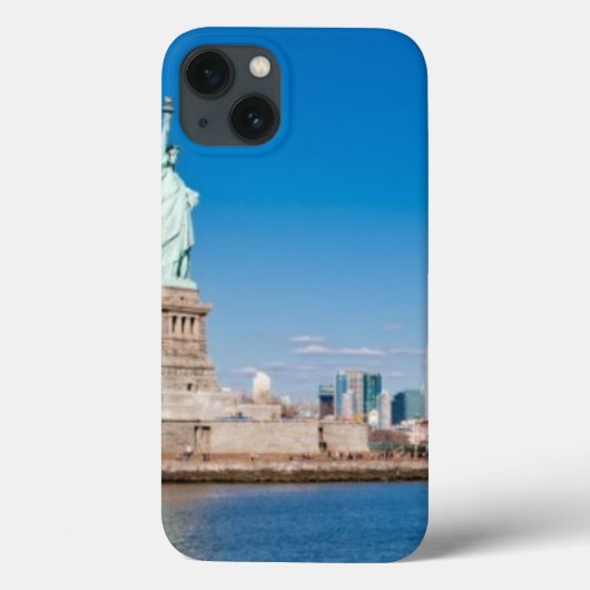 Vrijheidsbeeld, Hudson River en Manhattan Case-Mate iPhone Case (Achterkant)