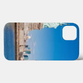 Vrijheidsbeeld, Hudson River en Manhattan Case-Mate iPhone Case (Achterkant (horizontaal))