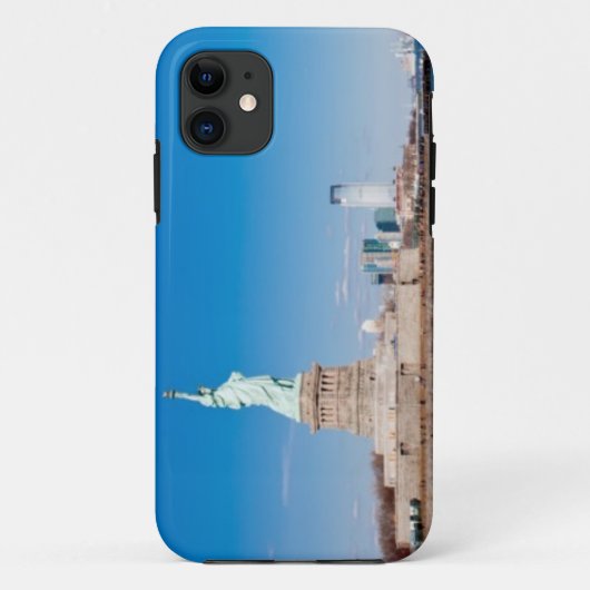 Vrijheidsbeeld, Hudson River en Manhattan Case-Mate iPhone Case (Achterkant)