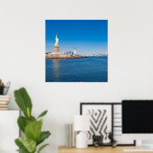 Vrijheidsbeeld, Hudson River en Manhattan Poster (Thuiskantoor)