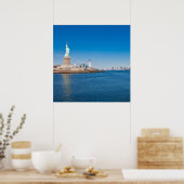 Vrijheidsbeeld, Hudson River en Manhattan Poster (Keuken)