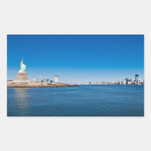 Vrijheidsbeeld, Hudson River en Manhattan Rechthoekige Sticker