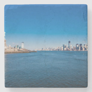 Vrijheidsbeeld, Hudson River en Manhattan Stenen Onderzetter