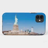 Vrijheidsbeeld, Hudsonrivier en Manhattan Case-Mate iPhone Case (Achterkant (horizontaal))