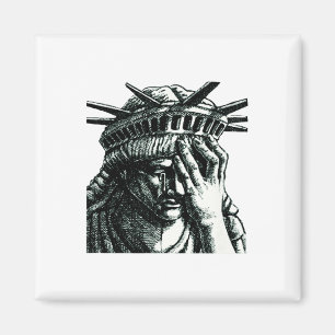Vrijheidsbeeld huilend anti Trump verzet zich niet Magneet