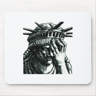 Vrijheidsbeeld huilend anti Trump verzet zich niet Muismat