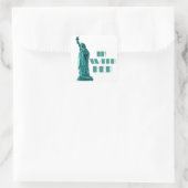 Vrijheidsbeeld "Ik ben met haar" Vierkante Sticker (Tas)