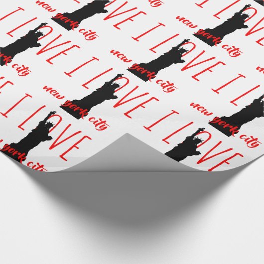 Vrijheidsbeeld Ik hou van New York City Pop Art Cadeaupapier (Hoek)