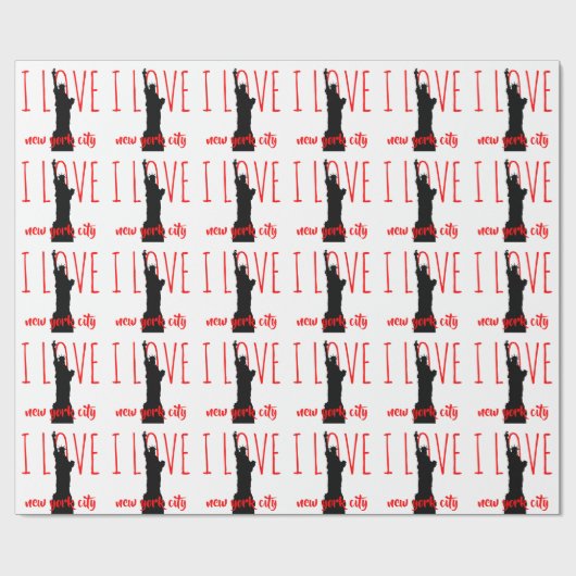 Vrijheidsbeeld Ik hou van New York City Pop Art Cadeaupapier (Vlak)