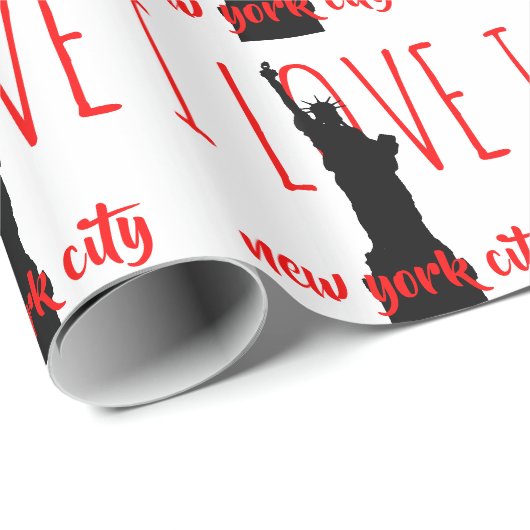 Vrijheidsbeeld Ik hou van New York City Pop Art Cadeaupapier (Rol Hoek)