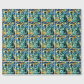 Vrijheidsbeeld Impressionisme Cadeaupapier (Vlak)