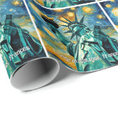 Vrijheidsbeeld Impressionisme Cadeaupapier (Rol Hoek)