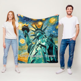 Vrijheidsbeeld Impressionisme Fleece Deken