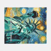 Vrijheidsbeeld Impressionisme Fleece Deken (Voorkant (Horizontaal))