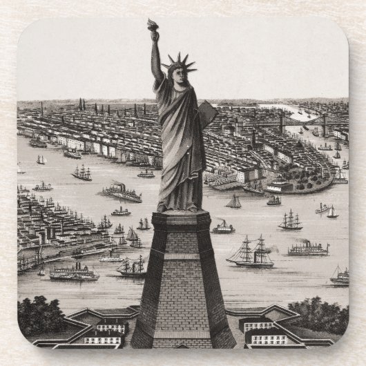 Vrijheidsbeeld in de haven van New York Onderzetter (Voorkant)