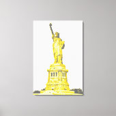 Vrijheidsbeeld in de kleuren geel en grijs canvas afdruk (Voorkant)