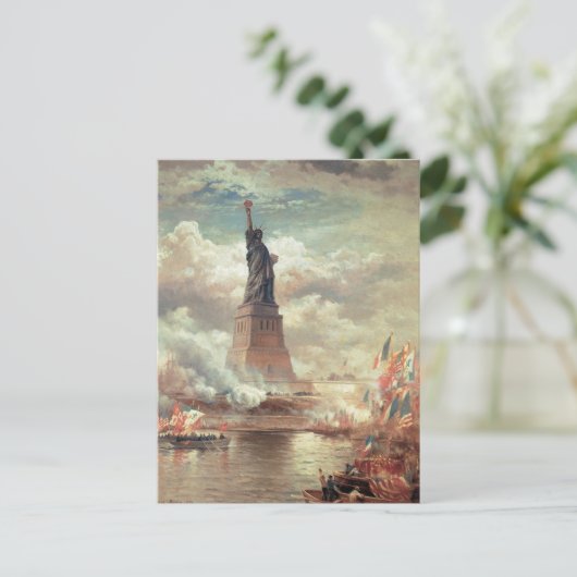 Vrijheidsbeeld in de wereld briefkaart (Staand voorkant)