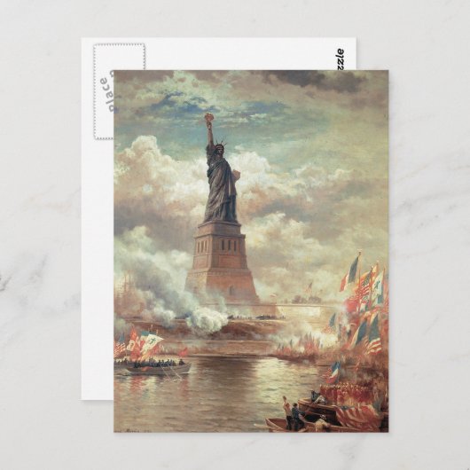 Vrijheidsbeeld in de wereld briefkaart (Voorkant / Achterkant)