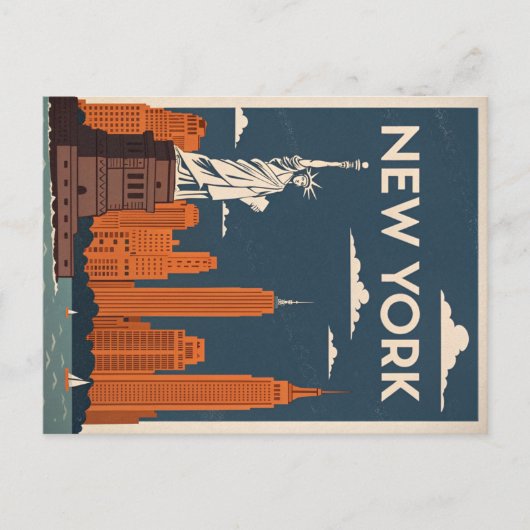 Vrijheidsbeeld in het klassieke NYC Briefkaart (Voorkant)