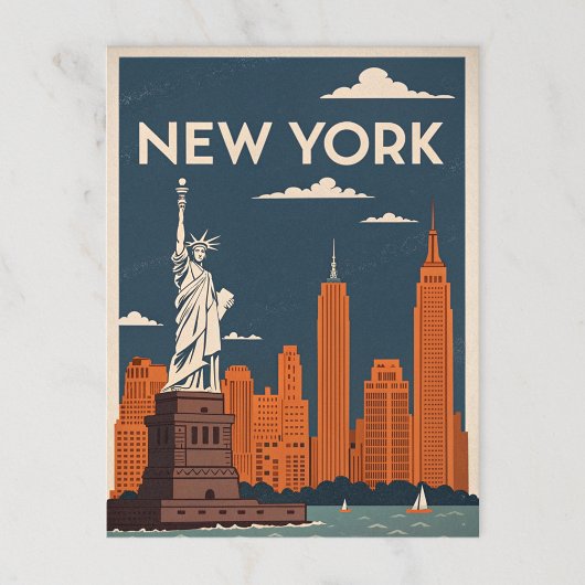 Vrijheidsbeeld in het klassieke NYC Briefkaart