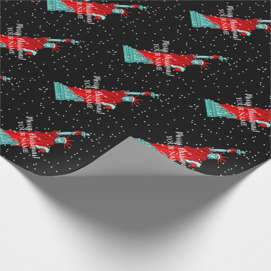 Vrijheidsbeeld in kerstmis in Santa Claus Cadeaupapier (Hoek)