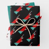 Vrijheidsbeeld in Kerstmis in Santa Costume Inpakpapier Vel (In situ)