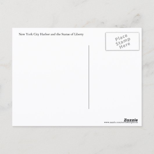 Vrijheidsbeeld in New York Briefkaart (Achterkant)