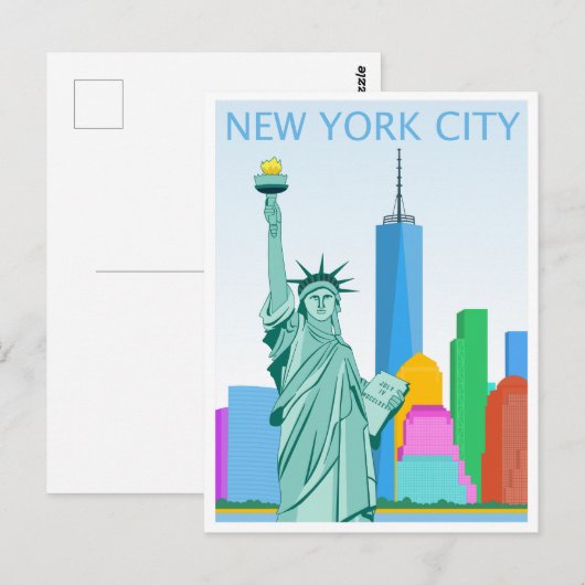 Vrijheidsbeeld in New York City Briefkaart (Voorkant / Achterkant)