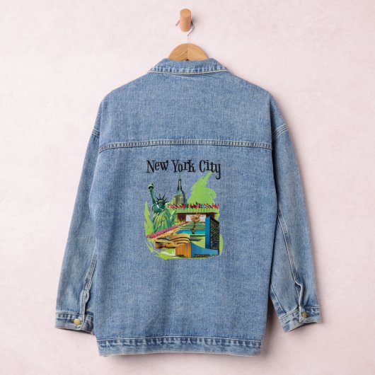 Vrijheidsbeeld in New York City Reiskunst Denim Jacket (Hangar)