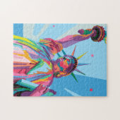 Vrijheidsbeeld in New York Colorful Pop Art Legpuzzel (Horizontaal)