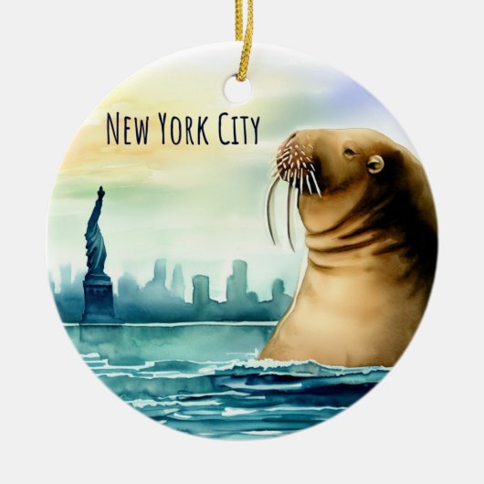 Vrijheidsbeeld in New York Keramisch Ornament (Voorkant)