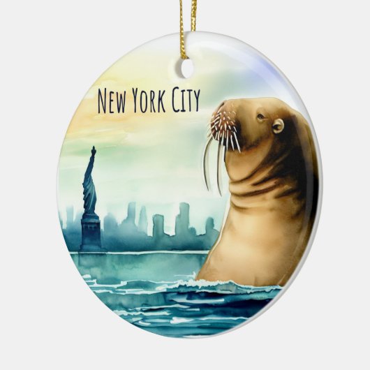 Vrijheidsbeeld in New York Keramisch Ornament (Links)