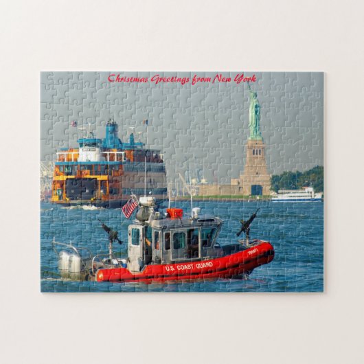 Vrijheidsbeeld in New York. Kerstgroeten Legpuzzel (Horizontaal)