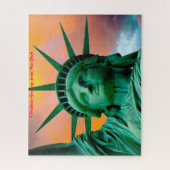 Vrijheidsbeeld in New York. Kerstgroeten Legpuzzel (Verticaal)