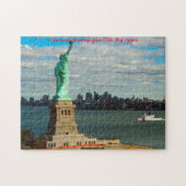 Vrijheidsbeeld in New York. Kerstgroeten Legpuzzel (Horizontaal)