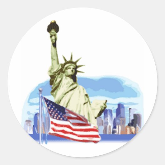 Vrijheidsbeeld in New York Ronde Sticker (Voorkant)