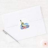 Vrijheidsbeeld in New York Ronde Sticker (Envelop)