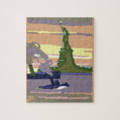Vrijheidsbeeld in New York, Vintage Travel Legpuzzel (Verticaal)