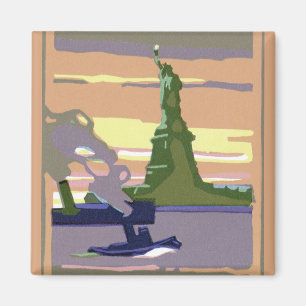 Vrijheidsbeeld in New York, Vintage Travel Magneet