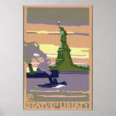 Vrijheidsbeeld in New York, Vintage Travel Poster (Voorkant)