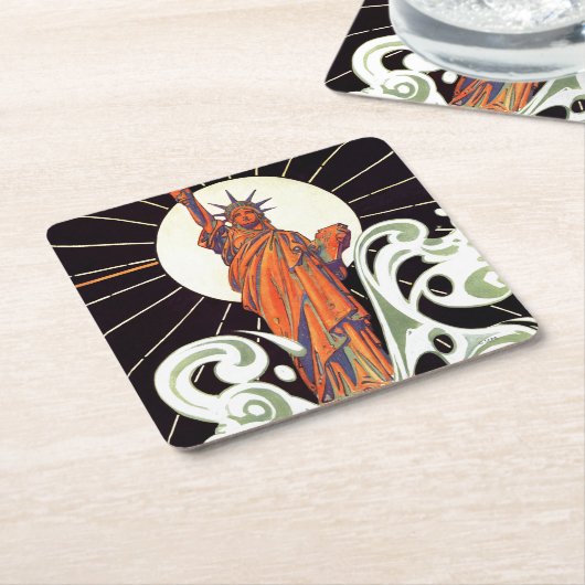 Vrijheidsbeeld Kartonnen Onderzetters (Schuin)