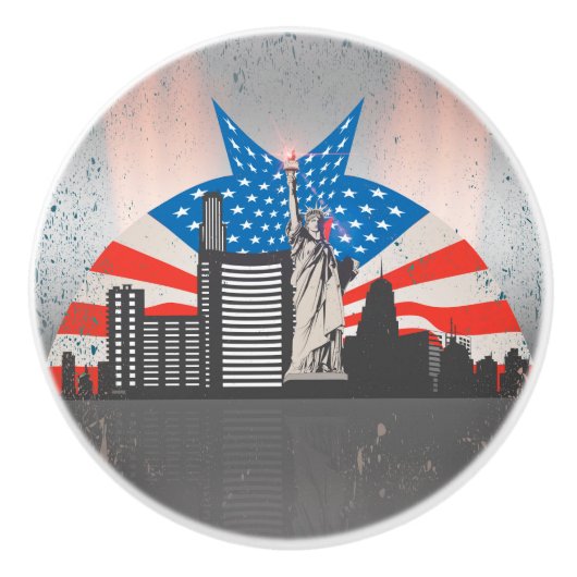 Vrijheidsbeeld Keramische Knop (Voorkant)