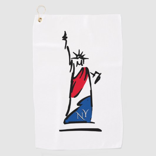 Vrijheidsbeeld/Lady Liberty Stripes Golfhanddoek (Voorkant)