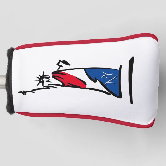Vrijheidsbeeld/Lady Liberty Stripes Golfheadcover (Voorkant)