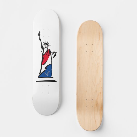 Vrijheidsbeeld/Lady Liberty Stripes Persoonlijk Skateboard (Voorkant)