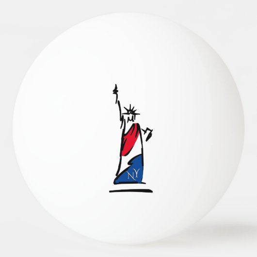 Vrijheidsbeeld/Lady Liberty Stripes Pingpongbal (Voorkant)